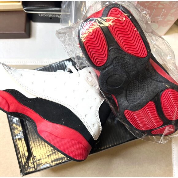 Kids Basketball Shoes Size1 White/Red/Black Lace-Up Sneakers - Picture 5 of 6